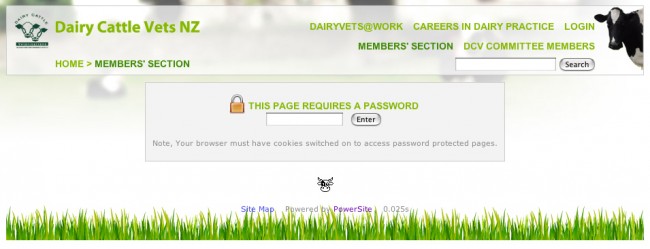 This page has been secured by a password.