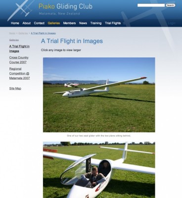 Image galleries to show off the fun of Gliding